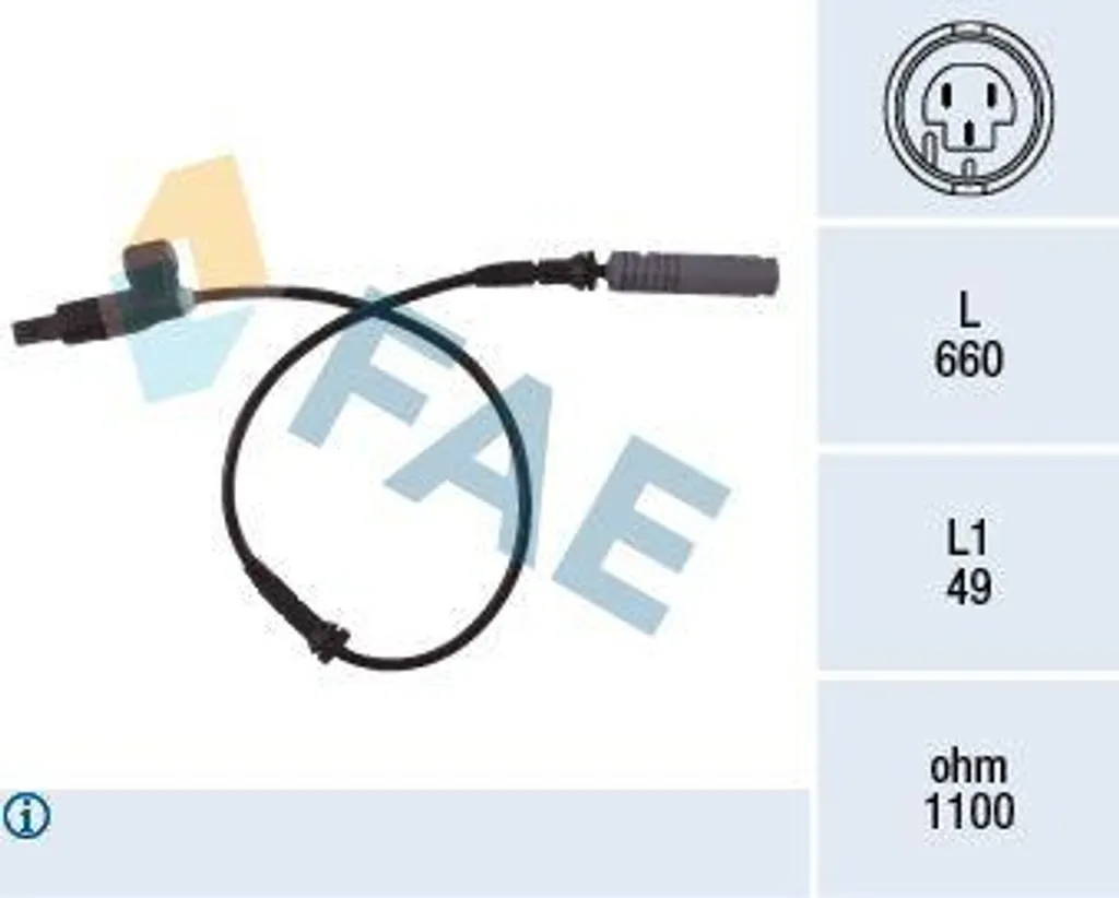 FAE 78023 Capteur Vitesse Roue ABS 34521163027 pour BMW E36 et Z3