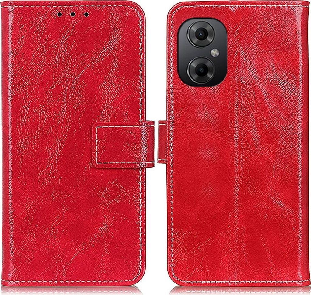 Mobigear Basic POCO M5 Hülle Klapphülle Geldbörse - Rot
