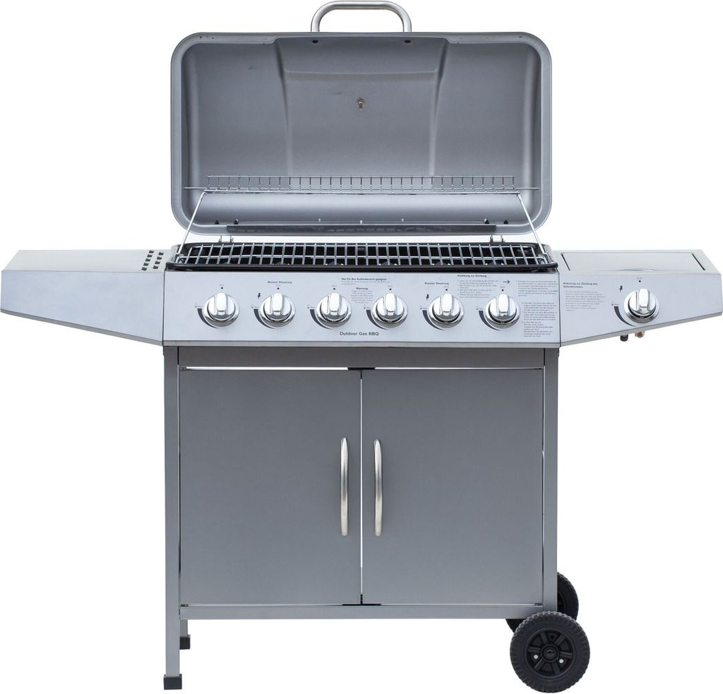 Duży Grill Gazowy El Fuego Dayton 17Kw 6+1 Kółka Srebrny + Zdjęcie produktu 