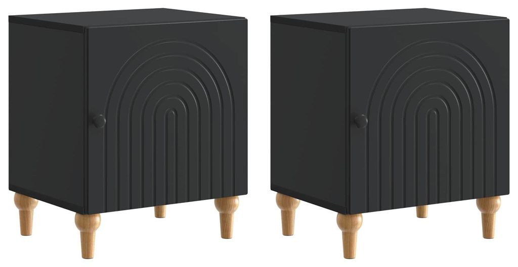 Maison Exclusive - Nachttisch 2 pcs Schwarz 43 x 34,5 x 50 cm Holzwerkstoff