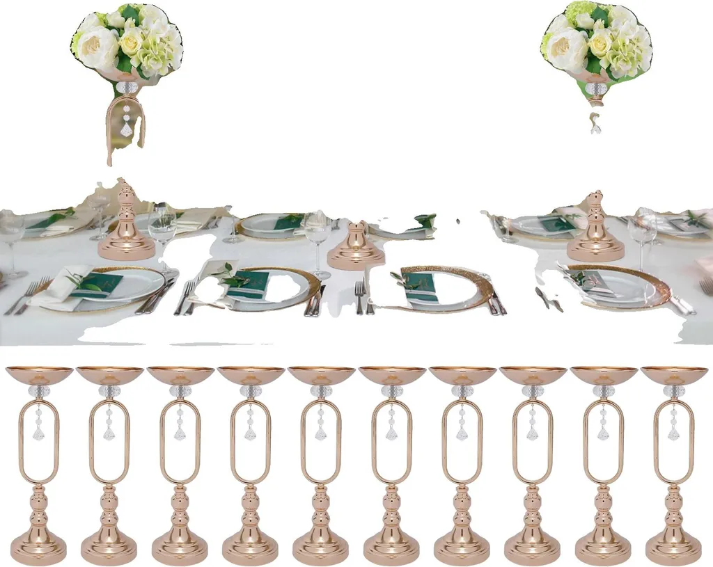 Vase de mariage incassable en fer haut pour centres de table stables