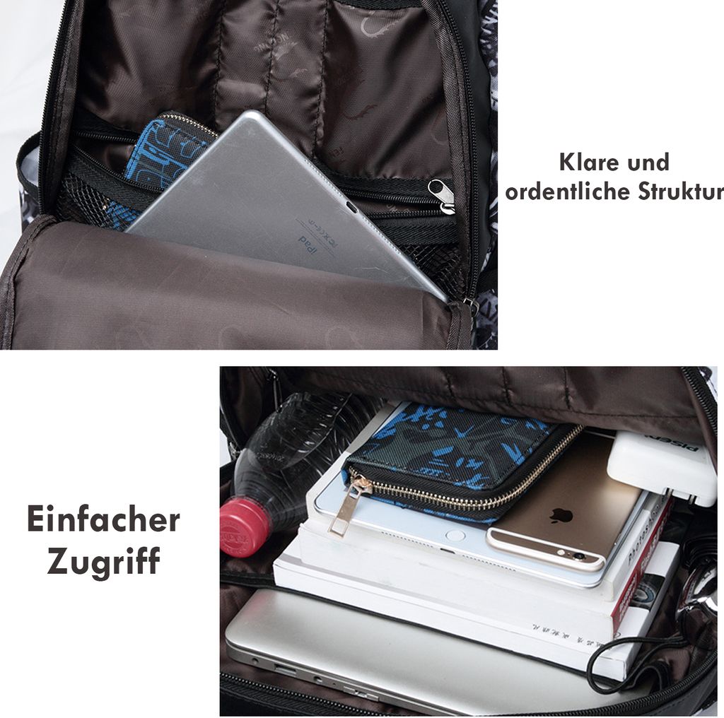 Schulrucksack Jungen Teenager Nylon Groß Schultaschen Produktbild 8