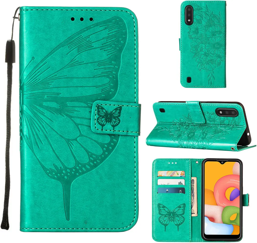 Custodia Con Funzione Sleep Per Kindle Fire 7 Tablet 2022 - Flip In PU Con Supporto E Portacarte, Colore Verde