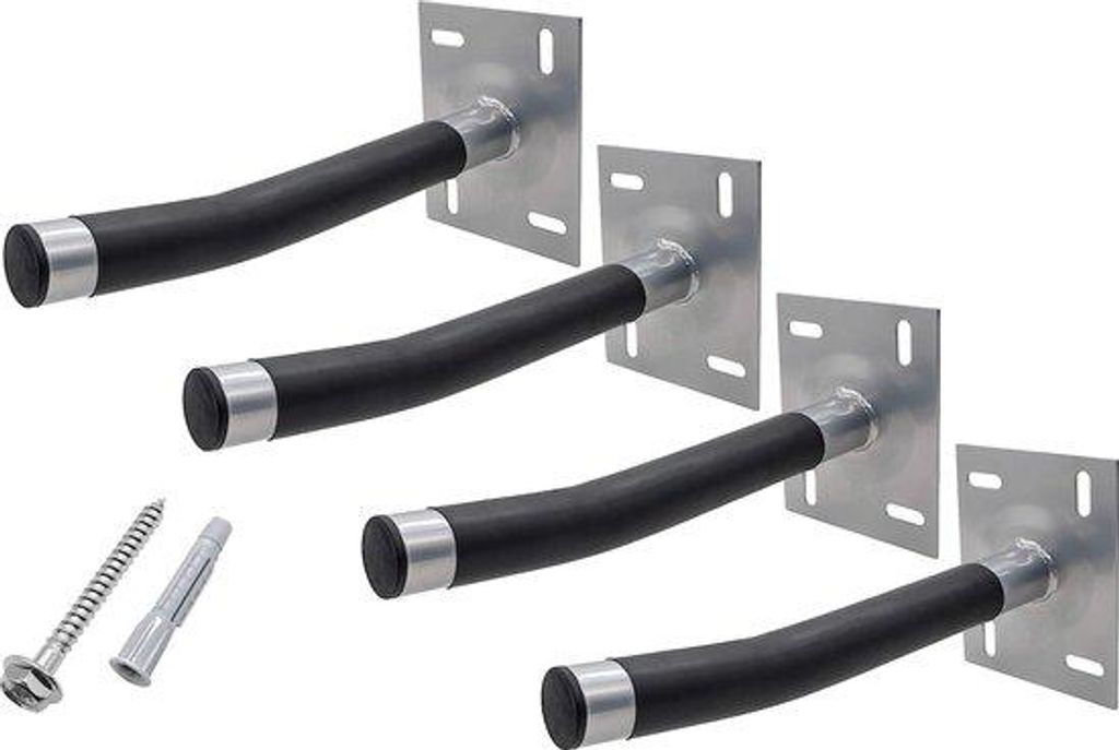 Autobandenhalter für 4 Räder mit Klett-Coating – Wandhalter – bis 50 kg pro Radhalter für Wandmontage inkl. Befestigungsmaterial
