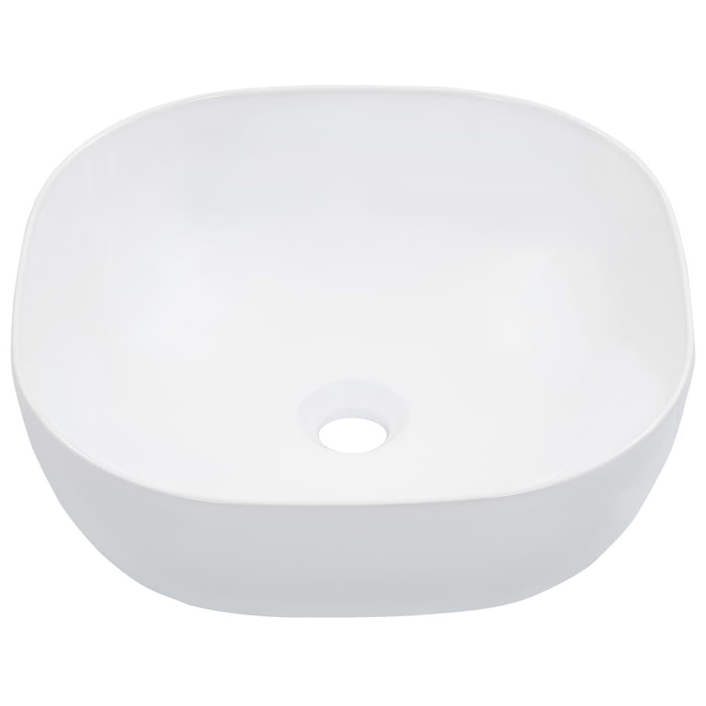 vidaXL Lavabo 42,5 x 42,5 x 14,5 cm in Vetroceramica bianca Immagine del prodotto 