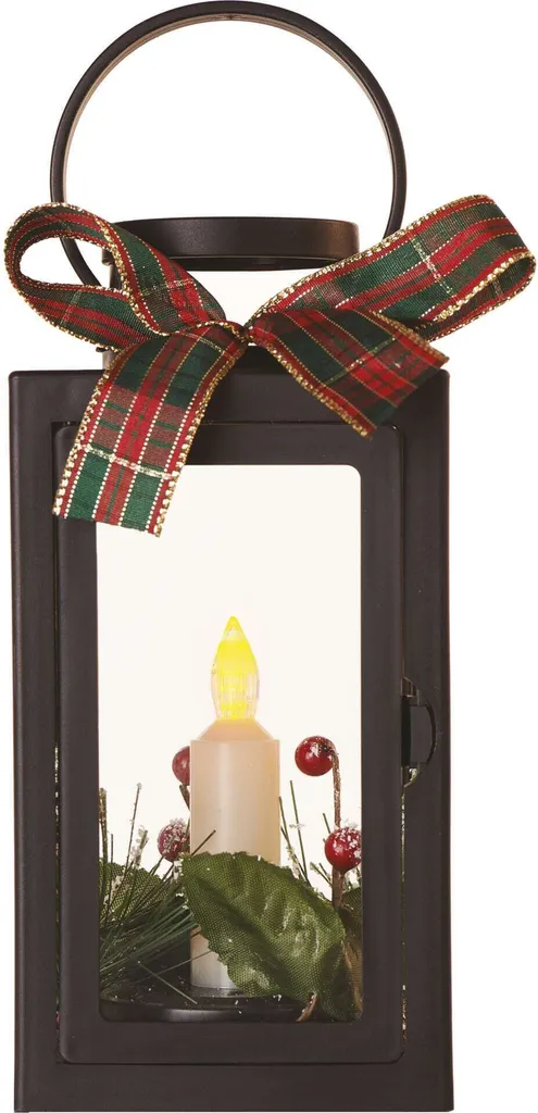 Lanterne décorative de Noël avec bougie noire vintage EMOS