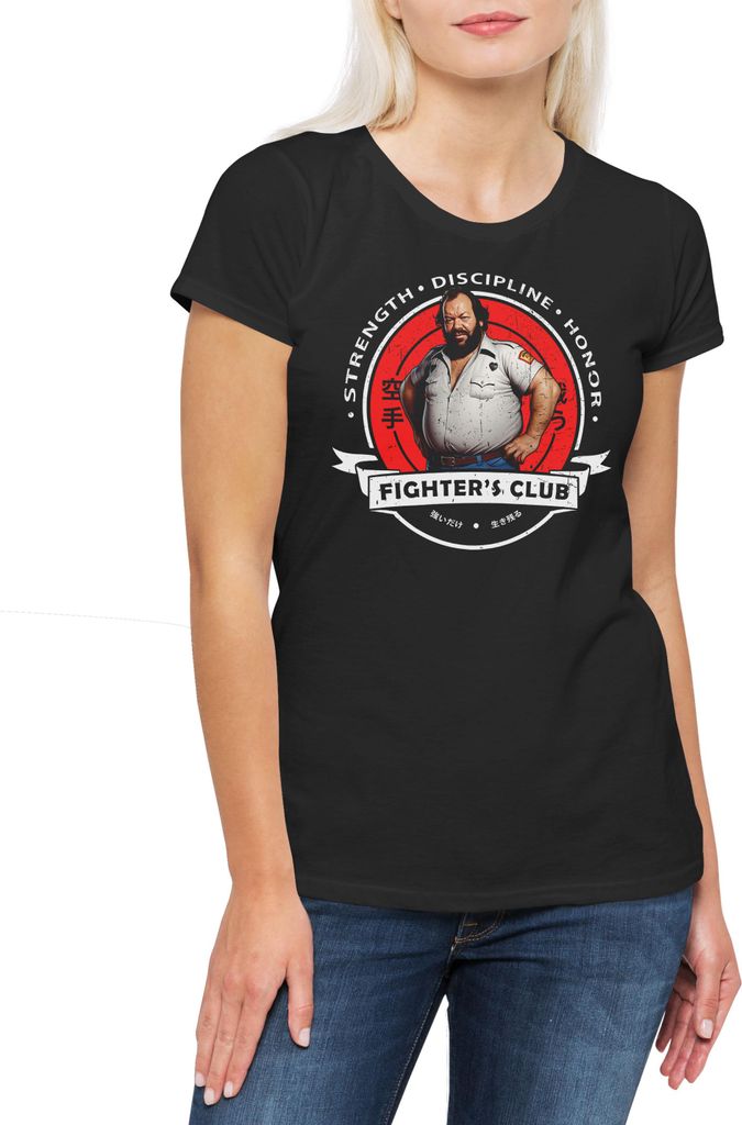 Urban Backwoods Fighter's Club Bud I, Damen T-Shirt, Farbe: Schwarz, Größe: S