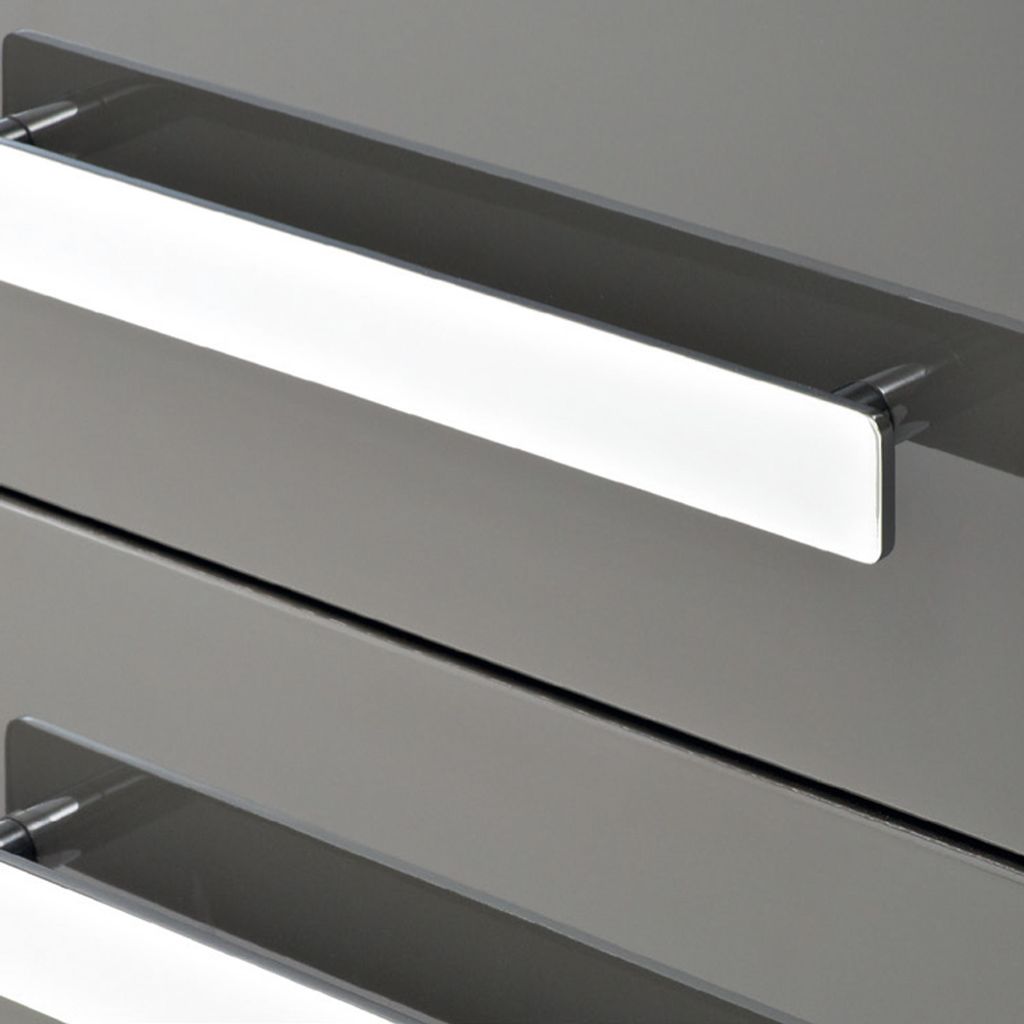 Badezimmer Hochschrank FES-4005-66 in Hochglanz Lack Quarzgrau mit 2 Türen & 1 Schubkasten - B/H/T: 30/168/33cm