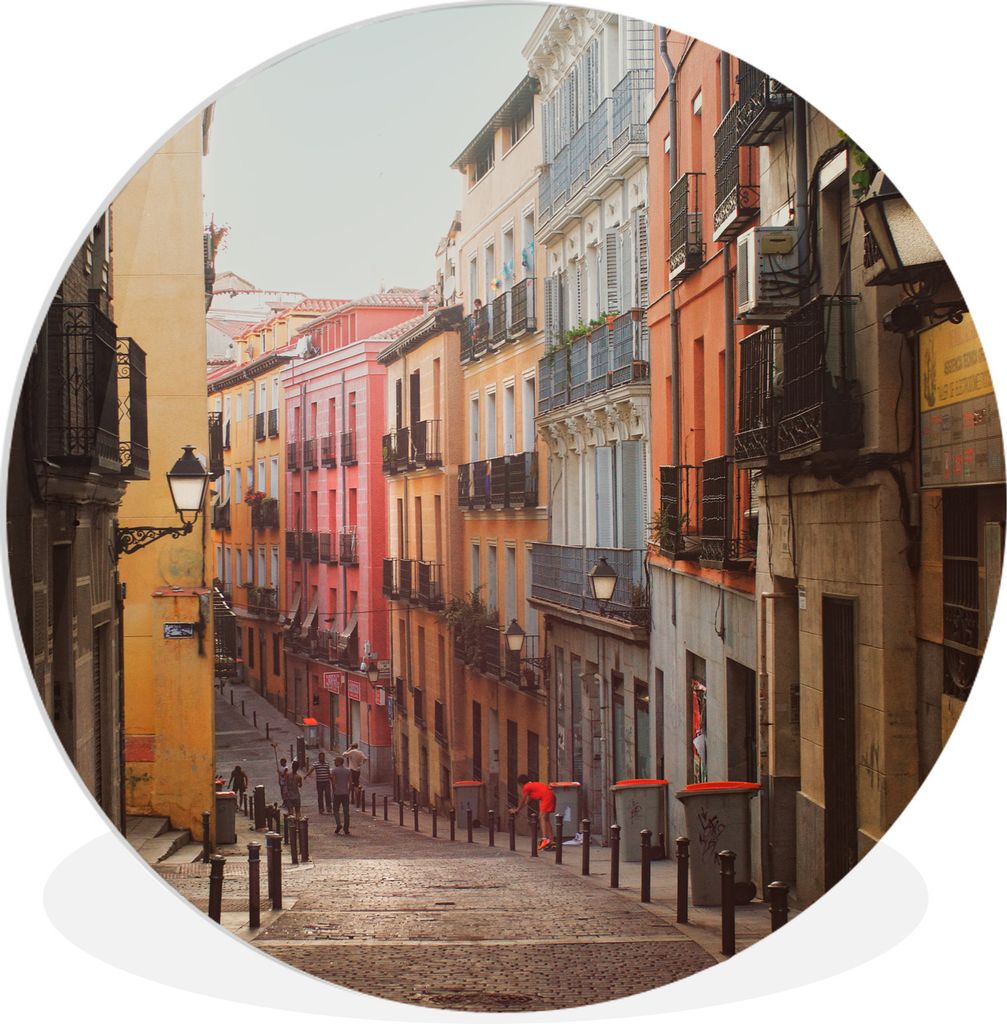 MuchoWow Rundes Wandbild - Runde Bilder Architektur - Madrid - Spanien Ø 90 cm Kreis Wanddekoration Kunststoff - Wandkreis - Wandschmuck - Wand-...