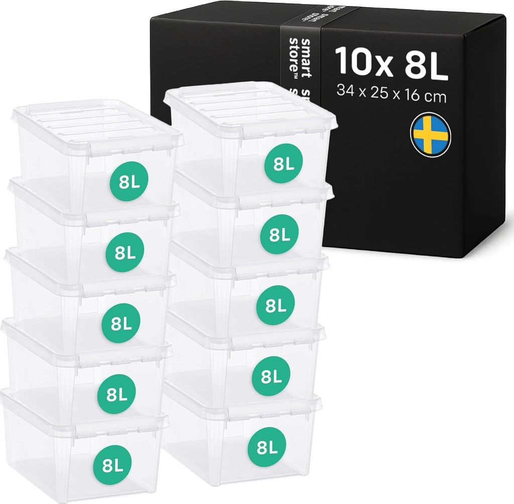 SmartStore 10 Aufbewahrungsboxen mit Deckel Classic 8L Produktbild 
