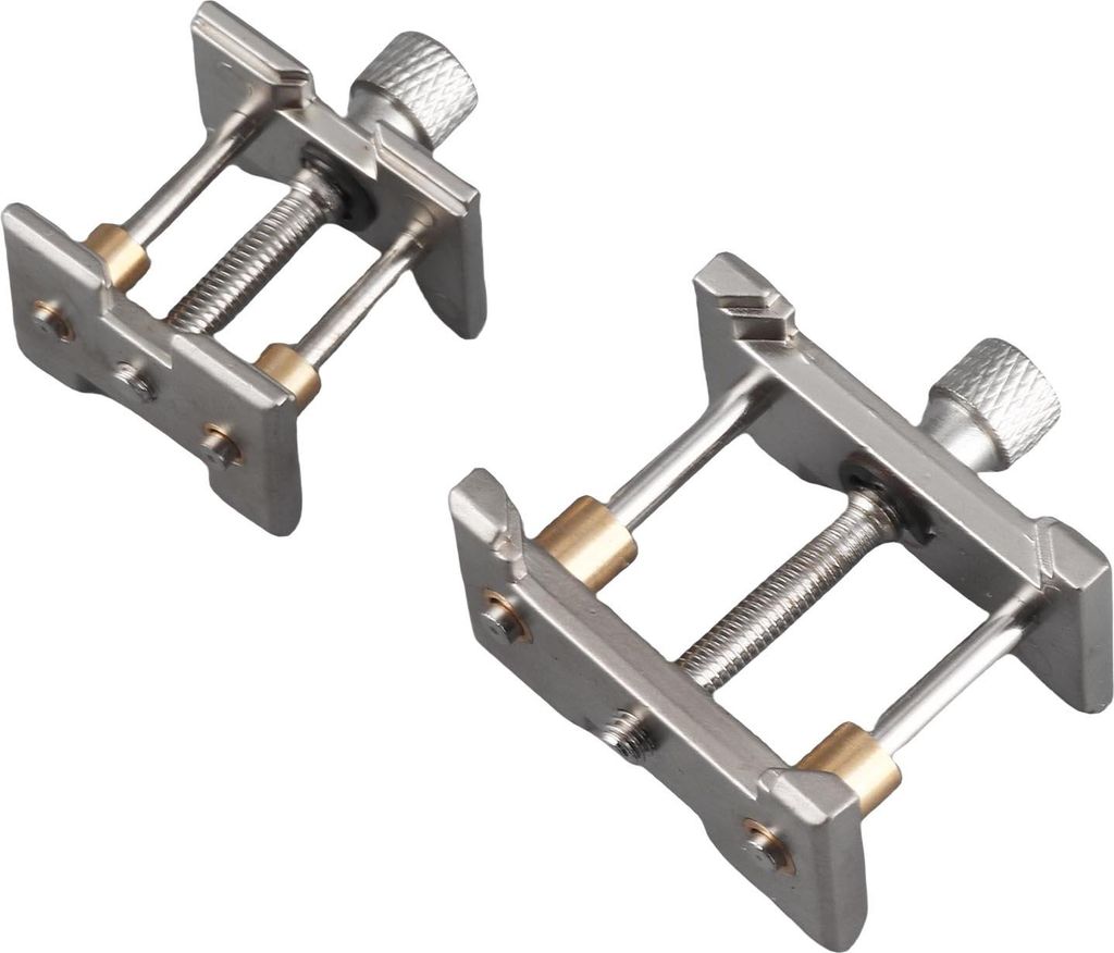 2 Stück Uhrenwerkklemme aus Aluminiumlegierung, Gehäusehalter, verstellbares Reparaturwerkzeug