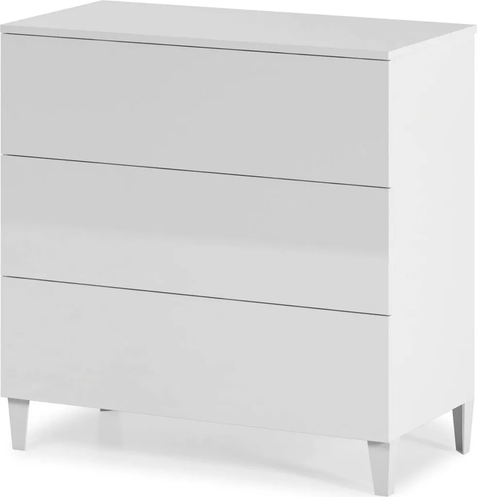 Meuble de Rangement Commode Blanche 3 Tiroirs Acetate Format Standard
