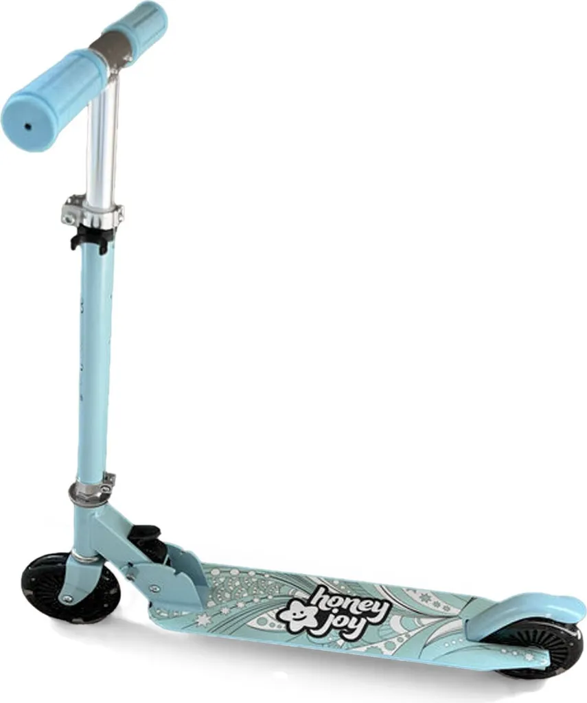 Trottinette à pédales COSTWAY pour enfant avec roues LED bleu clair