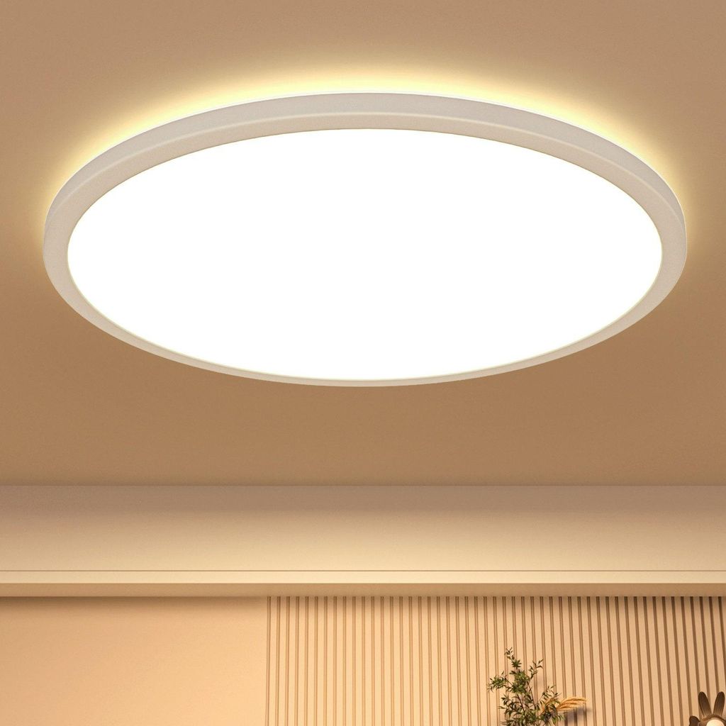 Deckenleuchten LED Deckenleuchte Rund Decke Lampe Modern Schlicht Weiß Ultra Dünn LED fest integriert, 6000K, Ø29cm für Kinderzimmer Badezimmer...