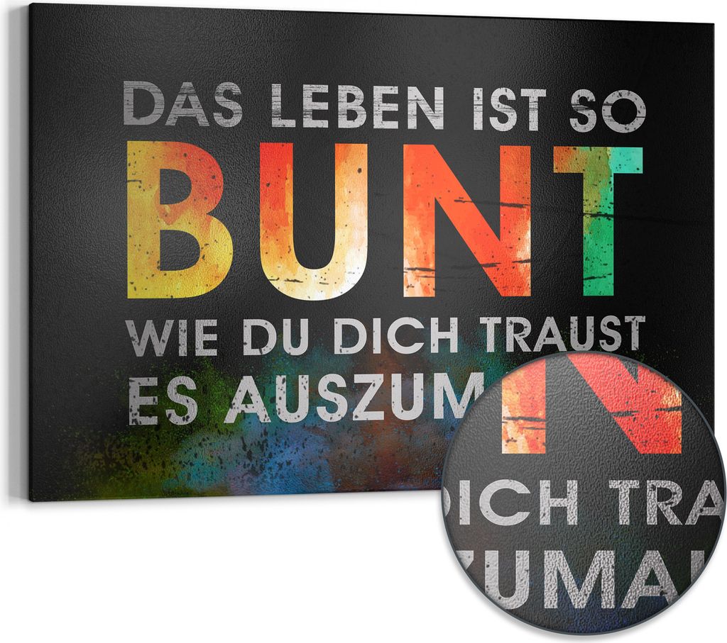 DEQORI Magnettafel Metall 90x60 cm 'Lebensbunte Vielfalt' Whiteboard Pinnwand Büro