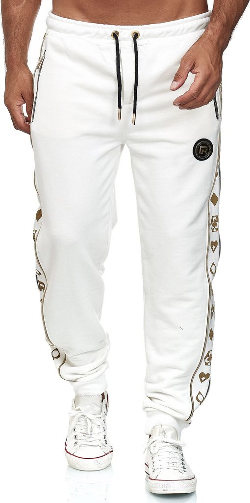 Red Bridge Herren Jogginghose Jogger Hose Sweat-Pants Premium Ecru S