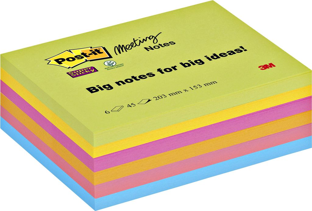 3M 86456SSEU Klebezettel Rechteck Mehrfarben 45 Blätter Image du produit 