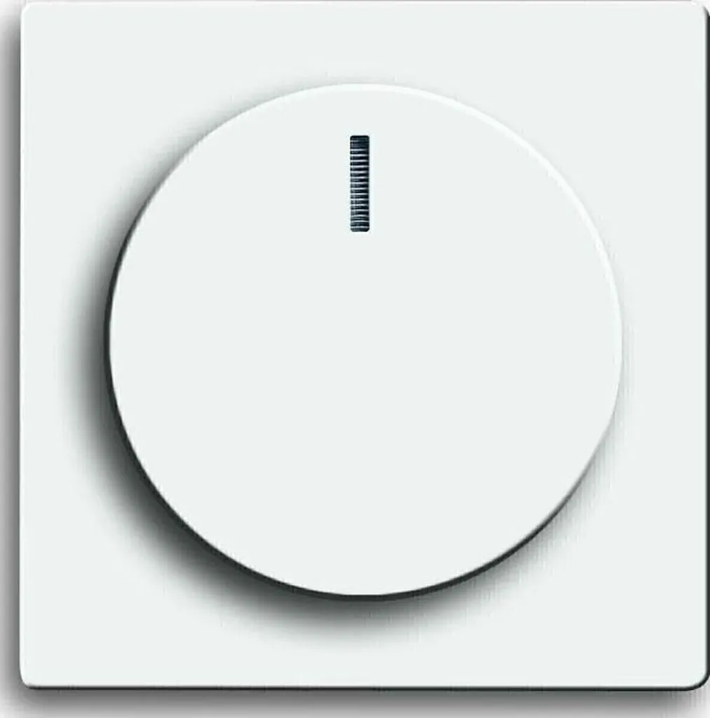 Bouton rotatif Dimmer Busch-Jaeger std-ws glz en finition blanc laqué