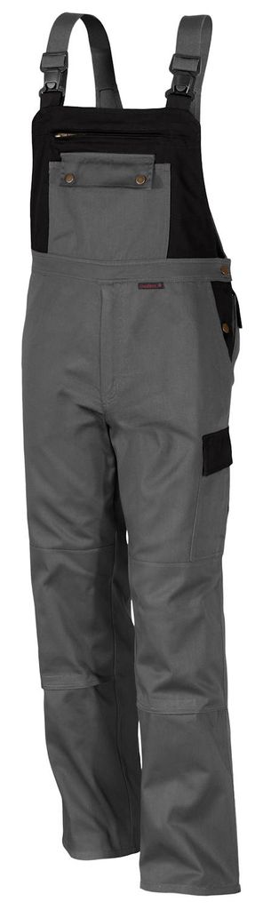 Qualitex Arbeitshose - stylische Arbeitshose - faserverstätkter Blaumann xtra strapazierfähig - in Farbe: mittelgrau/schwarz - Herren: 42 - Damen...