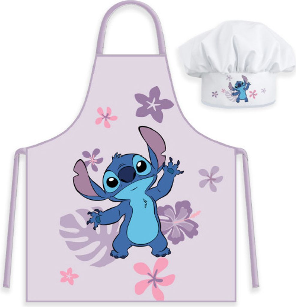 Lilo und Stitch Rosa Kinderschürze mit Mütze Produktbild 
