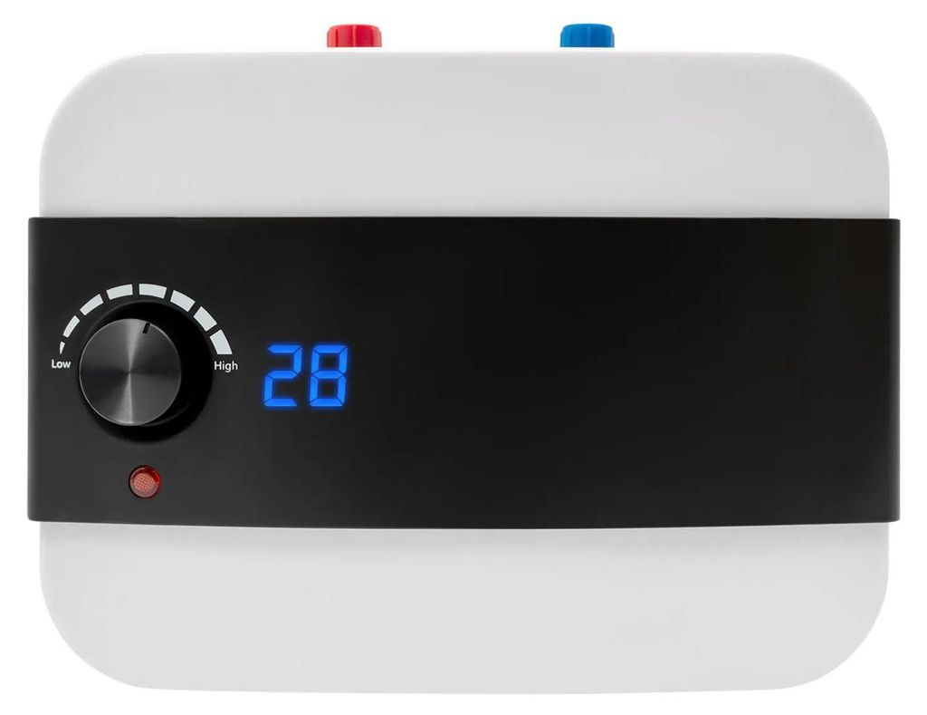 Elektrischer Warmwasserbereiter - Mini-Boiler Untertisch - 1500 W - 6 L - LED-Display - Temperatur 30–65 °C einstellbar - Mehrfachschutz - Weiß