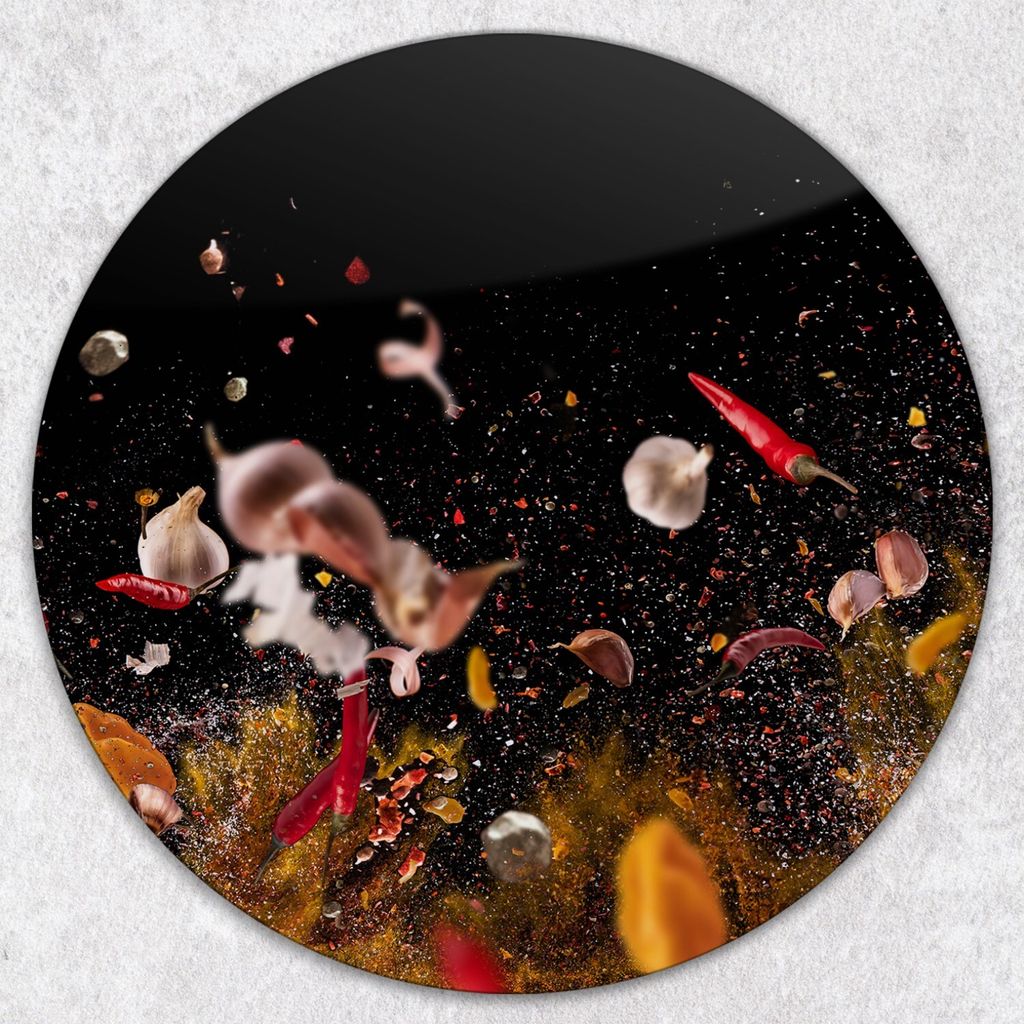 Glas-Herdabdeckplatten Glaskeramikkochfeld-Abdeckung Spritzschutz Glas Runden Schneidebrett fi40 cm - Farbzusätze