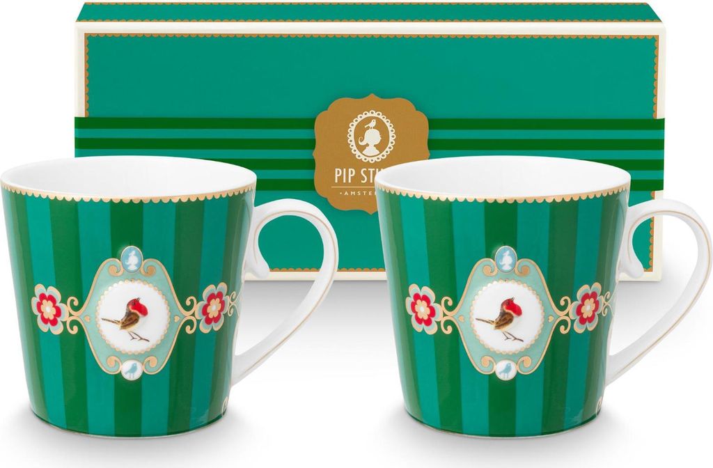 PIP STUDIO Love Birds Medallion Stripes Emerald-Green Produktbild 