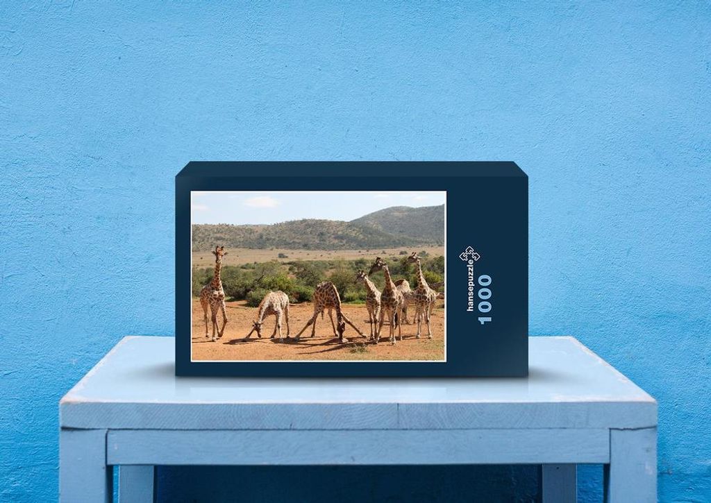 hansepuzzle 83629 - Giraffe Puzzle, 1000 Teile, Natur, 60,0 x 46,0cm mit hochwertiger Aufbewahrung, Kartonbox und wiederverschließbarem Beutel