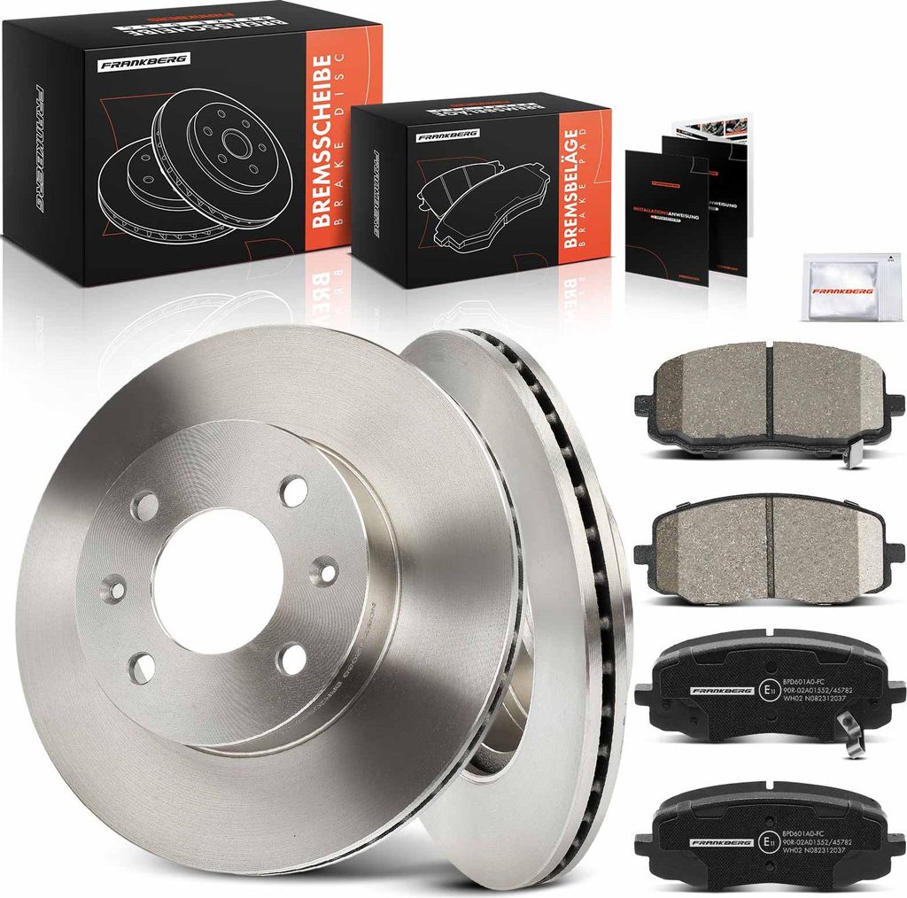 Frankberg 2x Bremsscheiben 4x Bremsbeläge Vorderachse für Hyundai i10 PA KIA Picanto BA SA 1.1L 1.2L 1.0L 2004-2013