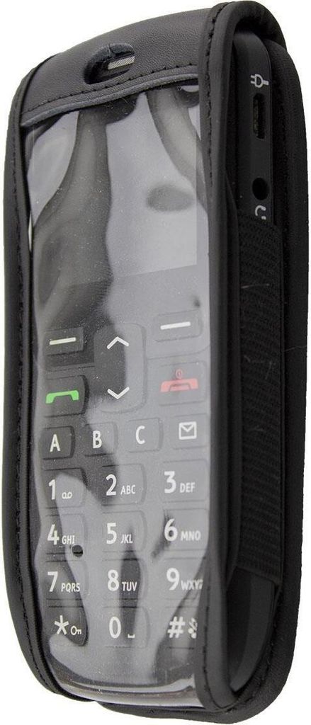 caseroxx Ledertasche mit Gürtelclip kompatibel mit Doro PhoneEasy 506 aus Echtleder, Tasche mit Gürtelclip und Sichtfenster