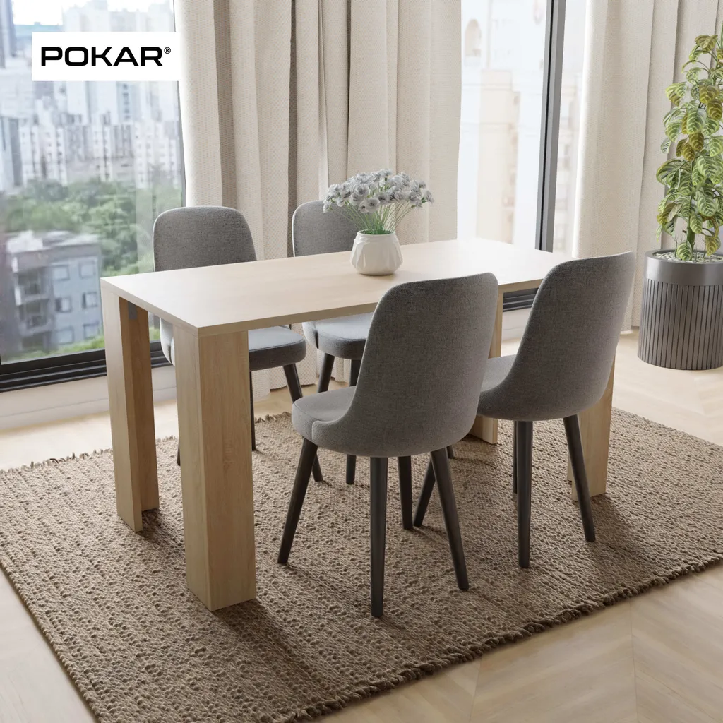 Table compacte 120x60 Chêne Sonoma : gain de place et solidité