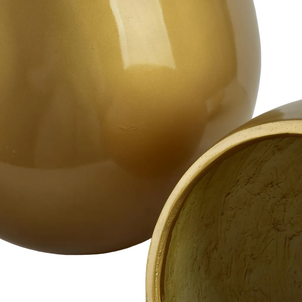 Set de Cache-pots en Céramique Or Mondex Neva pour Décoration Intérieure
