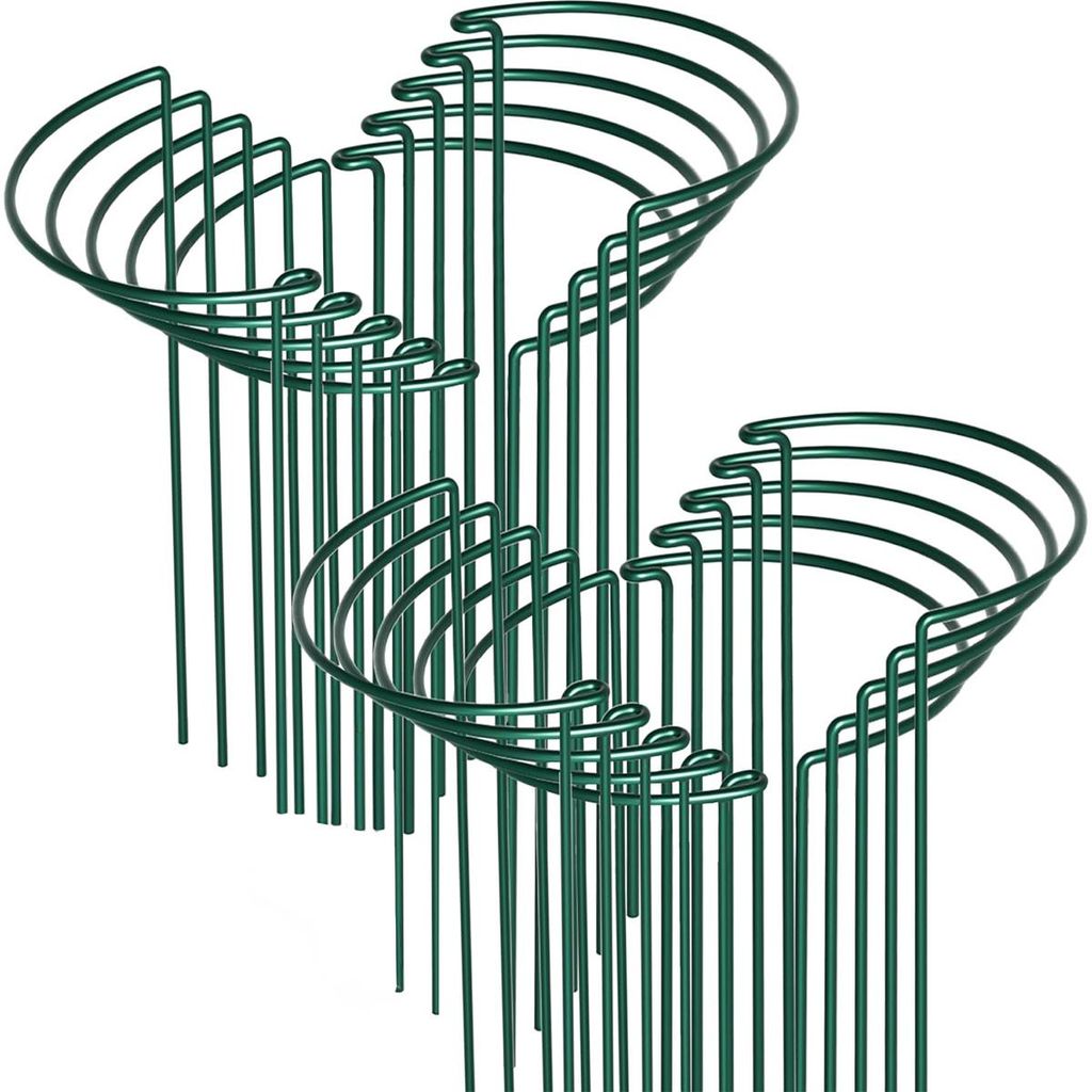 Rankhilfen,20 Stück Pflanzenstützen Staudenhalter Halbrund Groß 25x40cm,Robuste 4mm Draht Metall Pflanzenhalter,für Pflanzen, Hortensien, Pfing...