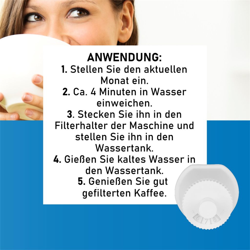 Molifal Filtro d'acqua per macchina da caffè Sage® SES008WHT0NEU1, BES008, compatibile con Barista SES810/SES875/SES880/SES920/SES980/SES990/SES450/SE