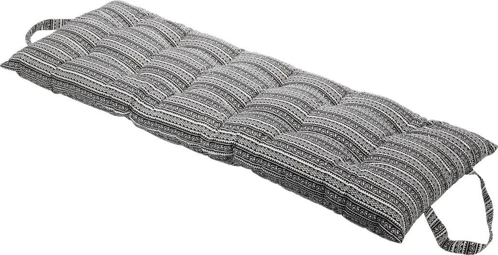 Cuscino Design 120x40 Bianco e Nero - Seduta Panca Cotone 120 cm
