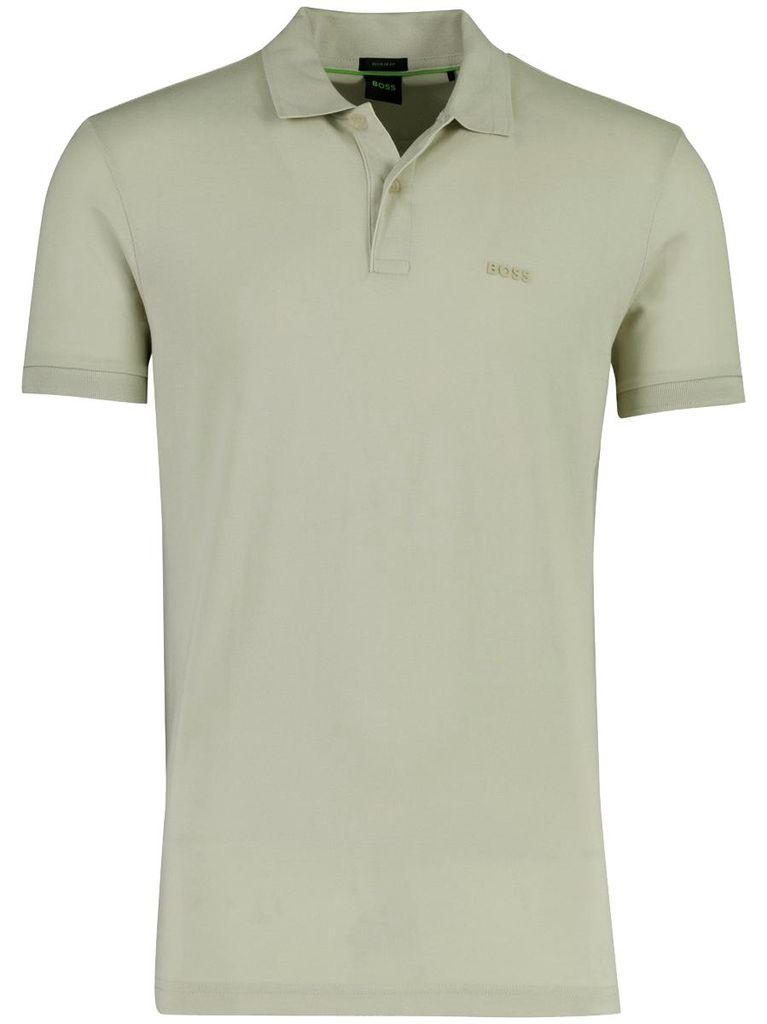 Poloshirts BOSS Green Regular Fit Pio hellgrün 2 Knöpfe
