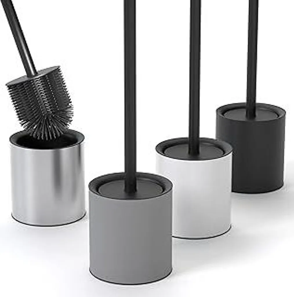 MoCi - Scopino Per WC Con Supporto Da Parete In Silicone Con Supporto Ad Asciugatura Rapida E Effetto Antiaderente