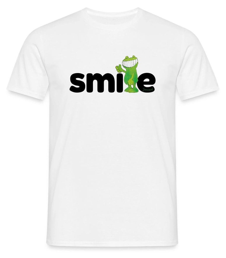 Spreadshirt Janosch Günter Kastenfrosch Smile Design Männer T-Shirt, XXL, Weiß