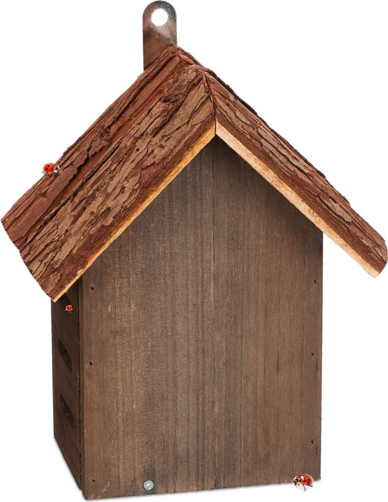 Relaxdays Marienkäferhaus, Holz, HxBxT: 22 x 18 x 12 cm, Produktbild 
