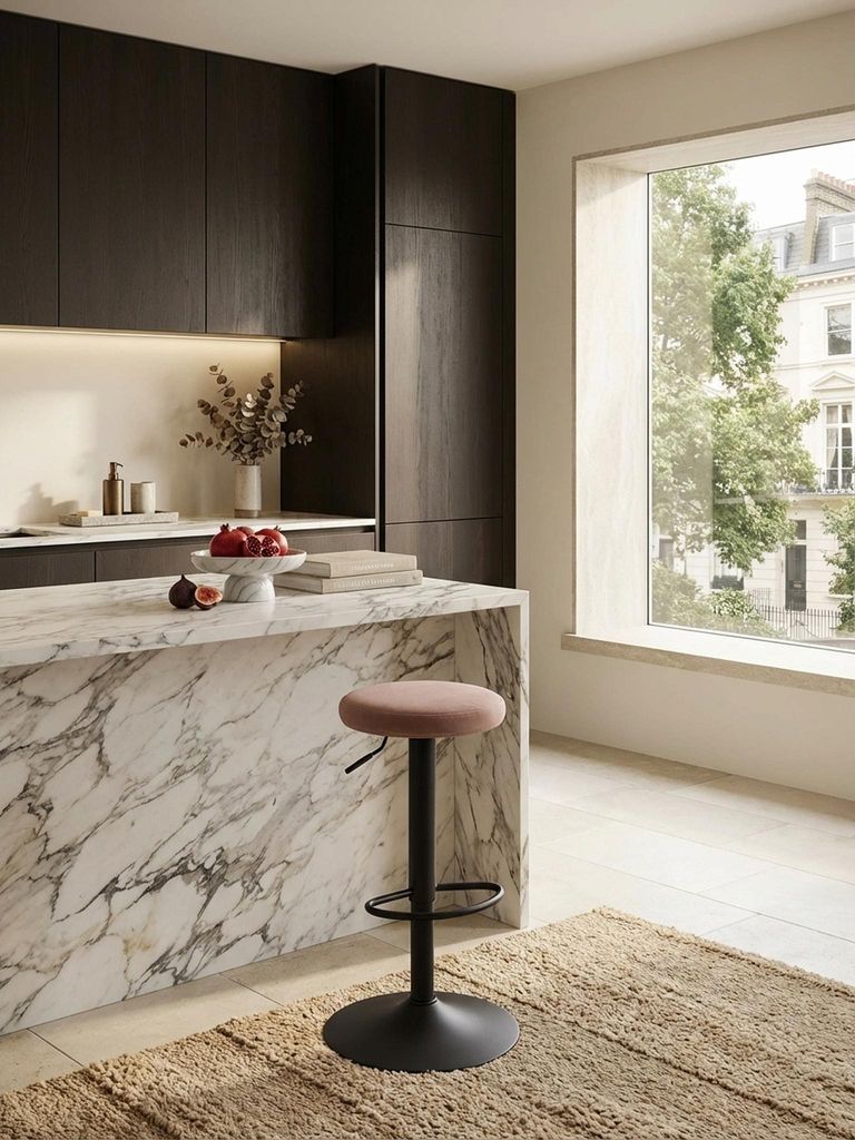 Barhocker Samt Rosa Hocker ohne Lehne 58 - 79 cm, Küchenhocker Stoff / Metall 100kg, Design Barstuhl Tresenhocker Drehbar Bistrohocker