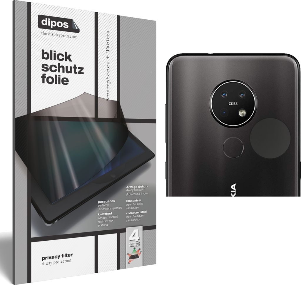 Schutzfolie für Nokia 7.2 Kameralinse mit Sichtschutz Blickschutz Folie