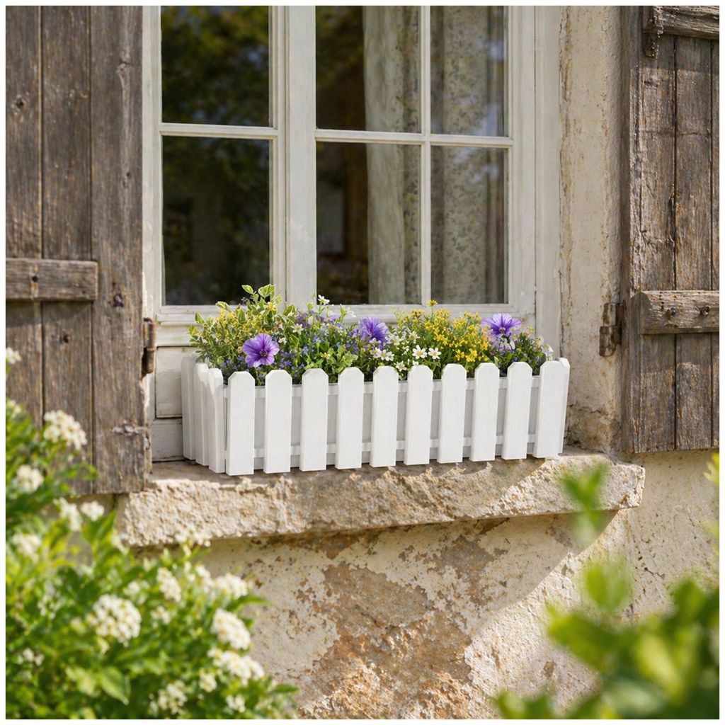 Blumenkasten mit Wasserspeicher Nessa 50 cm Wei