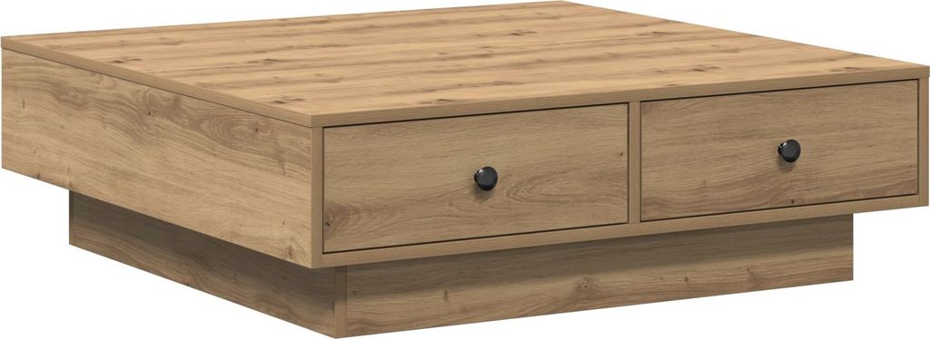 Möbel Couchtisch Eiche Furnier, MDF 90 x 90 x 28 cm Aufbewahrung - Couchtische 868803