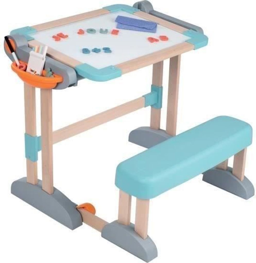 Kinderschreibtisch, Transformierbar in Doppelseitige Tafel, 80 Zubehörteile Inklusive, Ab 3 Jahren, Smoby Modulo Space