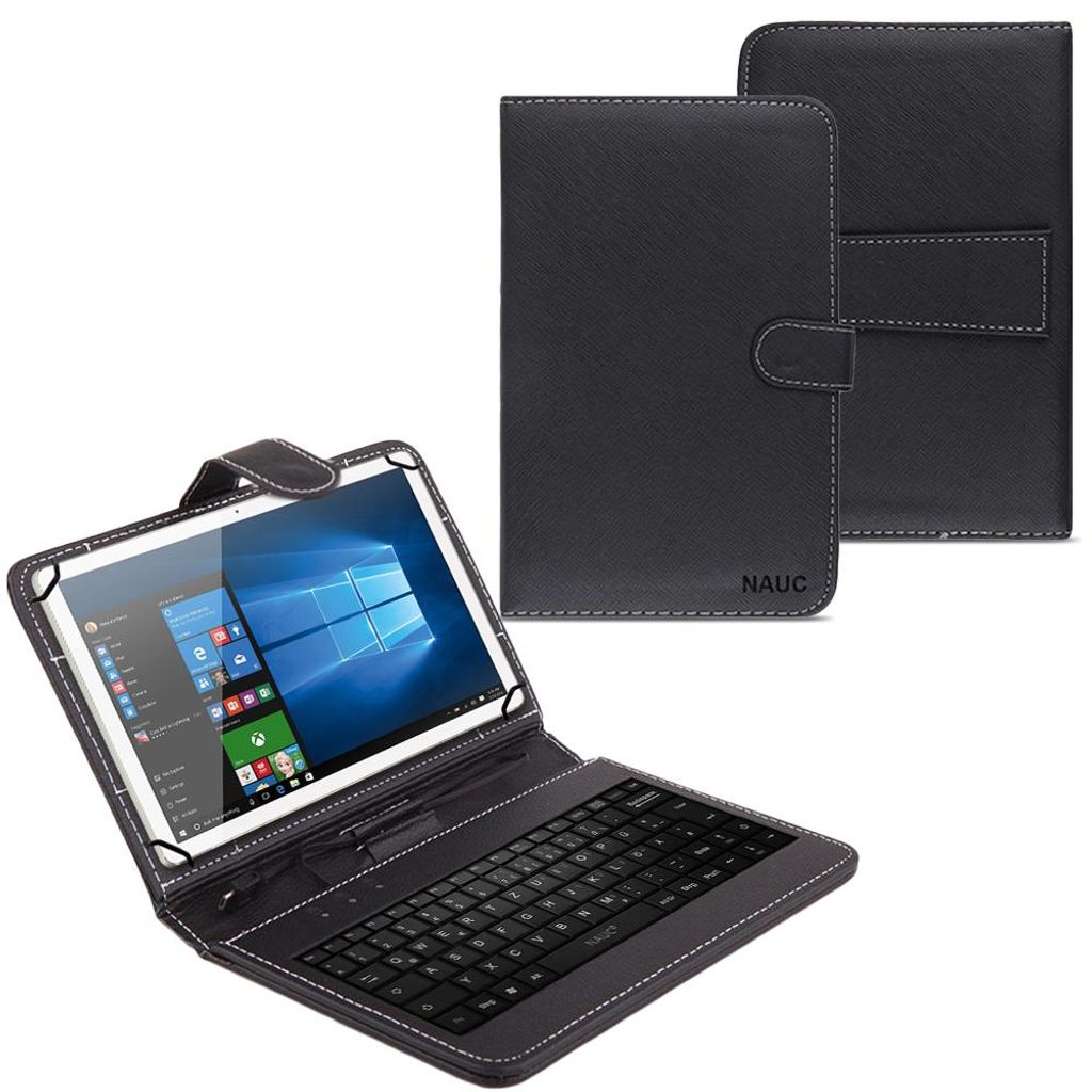 NAUC Tablet Tasche USB Tastatur QWERTZ Keyboard Tablet Hülle Schutz Cover CaseTablet Modell für:Acer Iconia A3-A20
