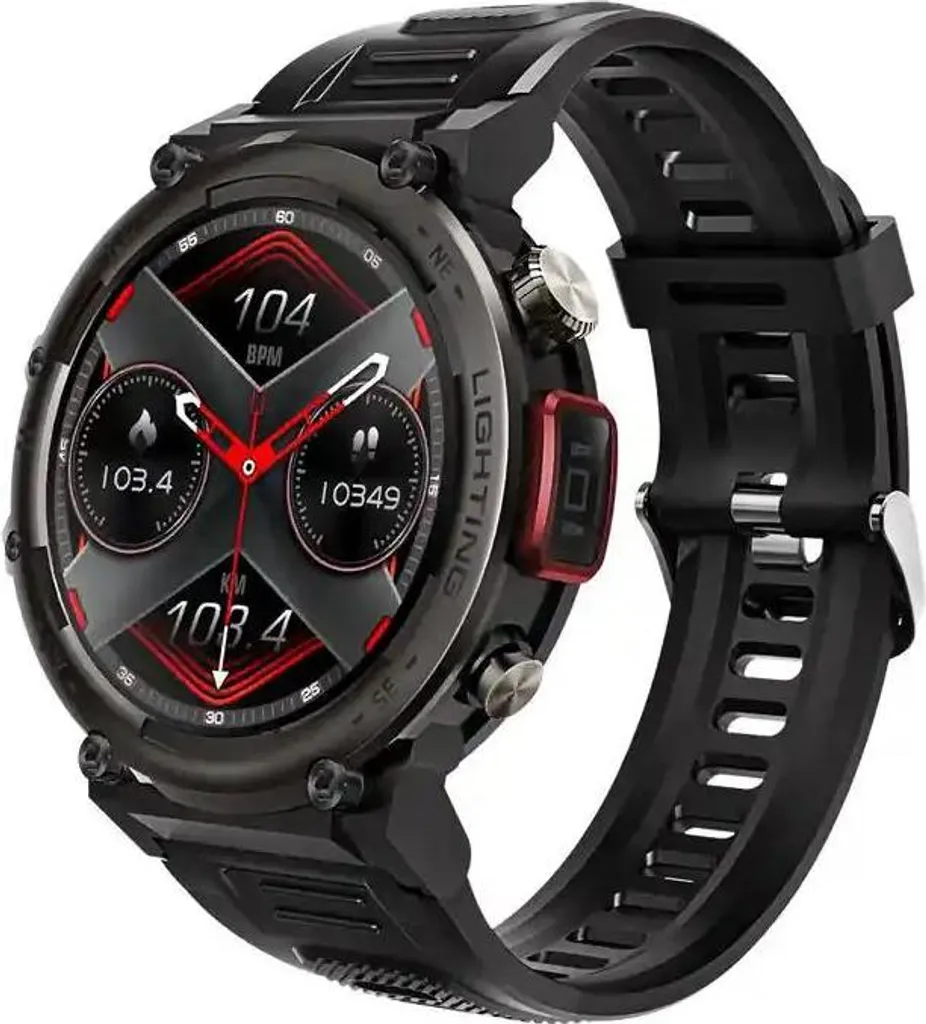 Bracelet connecté fitness LuxFit Black Tracker avec écran 1,45″ et IP67