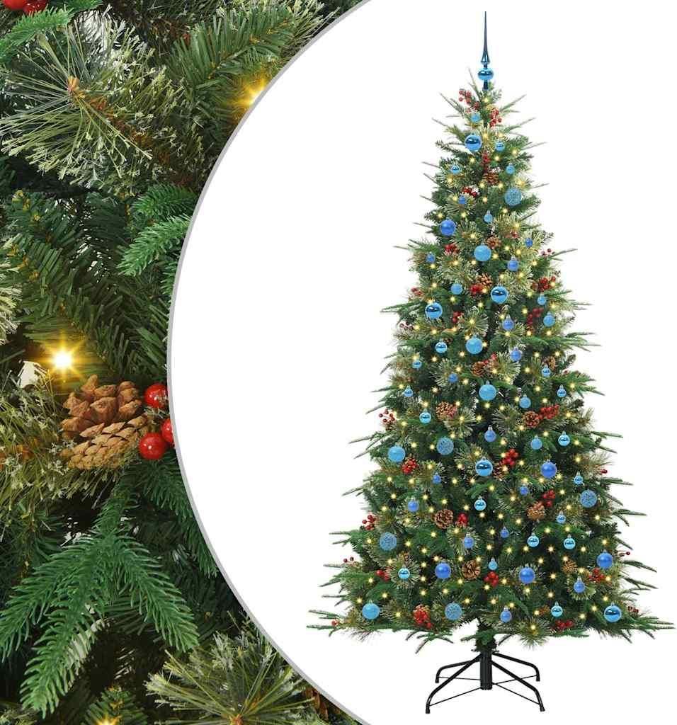vidaXL Künstlicher klappbarer Weihnachtsbaum Grün 240 cm PE und PVC