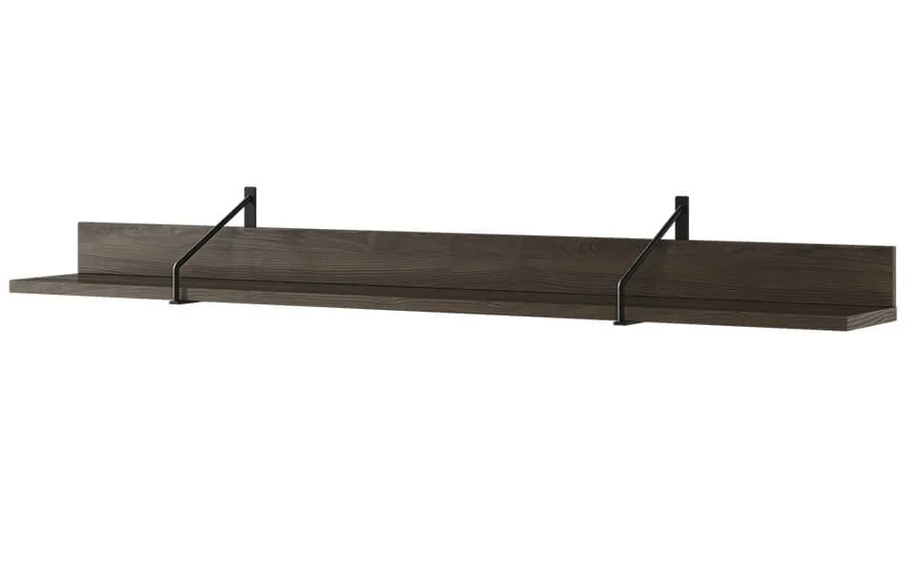 Étagère murale décorative MEXIA pour salon ou bureau - Frêne et noir