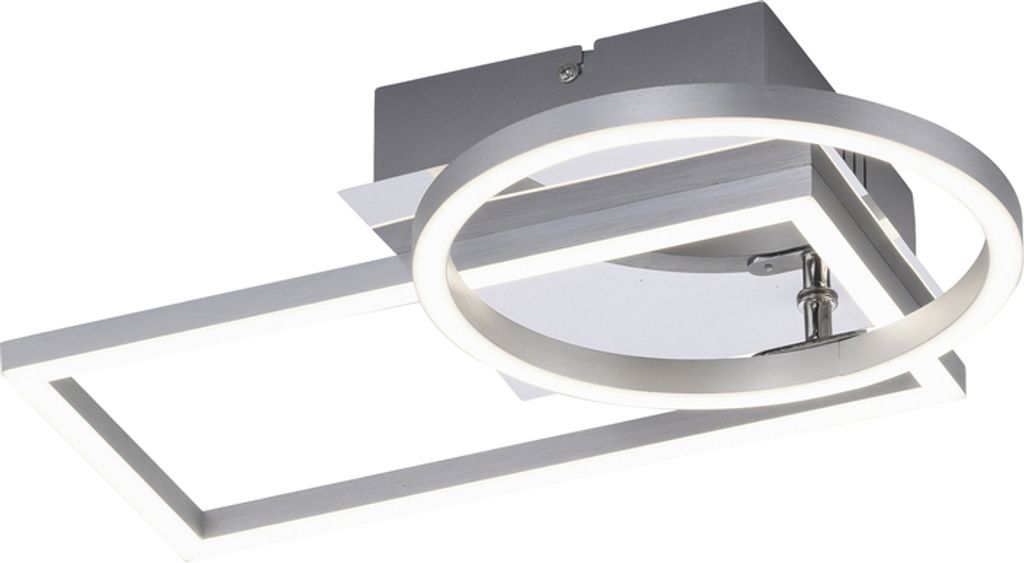 JUST LIGHT LED Deckenleuchte IVEN Ringform Ring ist schwenkbar/drehbar silber Wohnbereich, z.B. Wohnzimmer, Schlafzimmer, Esszimmer, Flur, Büro-/A...