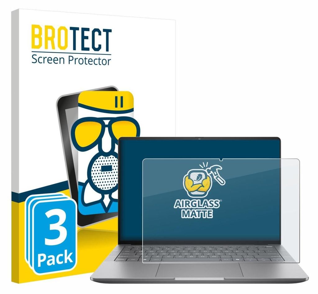 3x BROTECT Entspiegelungs Schutzglas für HP Zbook Ultra G1a 14" Schutzfolie Panzer Folie Glas Display Schutz matt